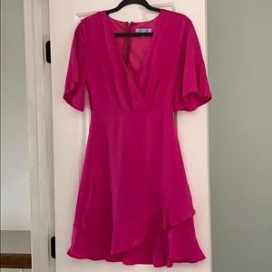 Pink low neck dress